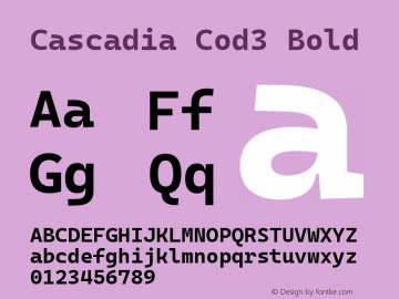 Cascadia Cod3 Bold Version 2009.022图片样张