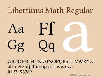 Libertinus Math Regular Version 7.040;RELEASE Font Sample