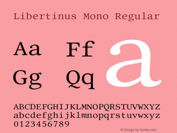 Libertinus Mono Regular Version 7.040;RELEASE Font Sample
