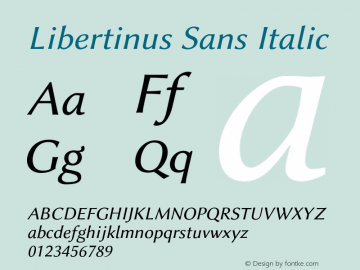 Libertinus Sans Italic Version 7.040;RELEASE Font Sample
