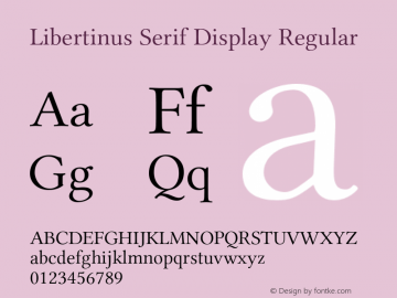 Libertinus Serif Display Regular Version 7.040;RELEASE图片样张