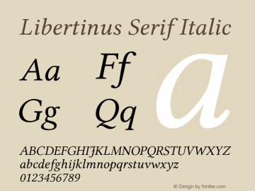 Libertinus Serif Italic Version 7.040;RELEASE Font Sample
