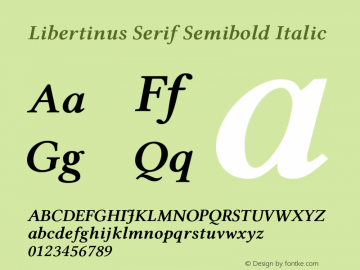 Libertinus Serif Semibold Italic Version 7.040;RELEASE图片样张