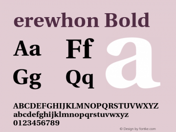 Erewhon Bold Version 1.0.0图片样张