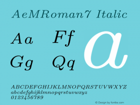 AeMRoman7-Italic Version 1图片样张