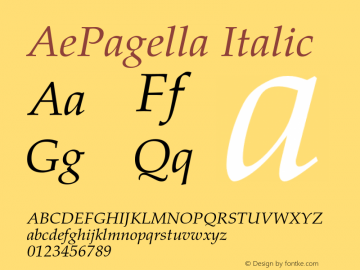 AePagella-Italic Version 1图片样张
