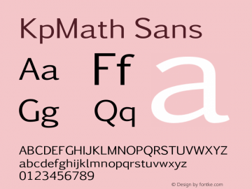 KpMath Sans Version 0.36 Font Sample