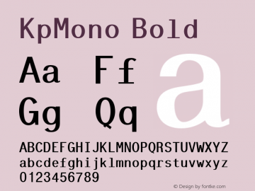 KpMono Bold Version 0.36 Font Sample