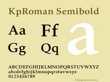 KpRoman Semibold Version 0.36 Font Sample