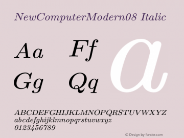 NewComputerModern08-Italic Version 3.9图片样张