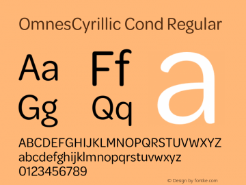 OmnesCyrillic Cnd Regular Version 1.004;hotconv 1.0.109;makeotfexe 2.5.65596图片样张