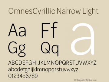 OmnesCyrillic Nar Light Version 1.004;hotconv 1.0.109;makeotfexe 2.5.65596图片样张