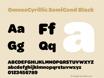 OmnesCyrillic SemiCnd Black Version 1.004;hotconv 1.0.109;makeotfexe 2.5.65596 Font Sample