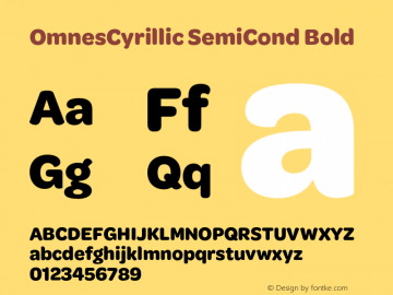 OmnesCyrillic SemiCnd Bold Version 1.004;hotconv 1.0.109;makeotfexe 2.5.65596 Font Sample