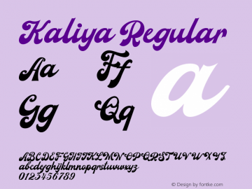 Kaliya Version 1.000 Font Sample