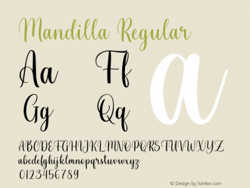 Mandilla Version 001.000 Font Sample