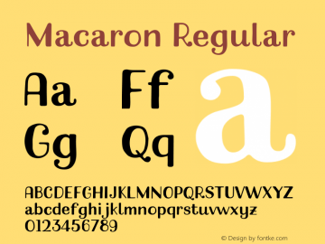 Macaron 1.000 Font Sample