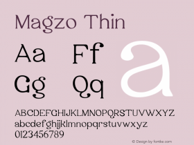 Magzo Thin 1.00 Font Sample