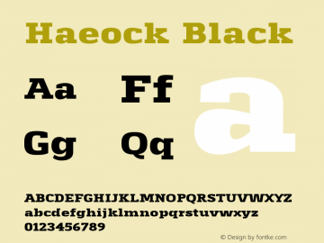 Haeock-Black Version 1.000 Font Sample