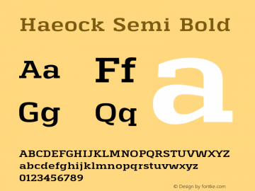 Haeock-SemiBold Version 1.000图片样张