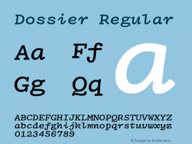 Dossier Semibold Italic Version 1.00图片样张