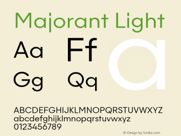 Majorant Light 1.000 Font Sample