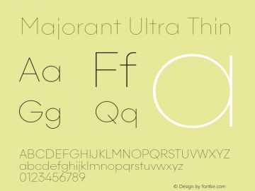 Majorant Ultra Thin 1.000 Font Sample