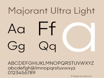 Majorant Ultra Light 1.000 Font Sample