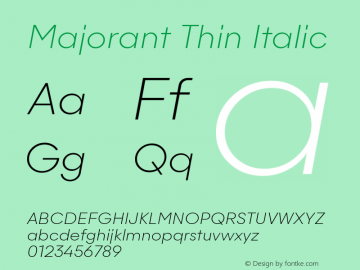 Majorant Thin Italic 1.000图片样张