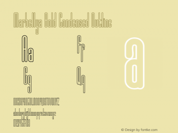 Marbellya Bold Condensed Outline 1.000 Font Sample