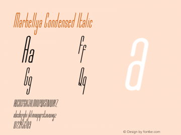 Marbellya Condensed Italic 1.000 Font Sample