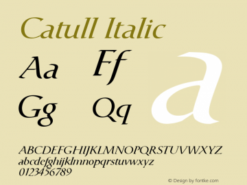 Catull Italic Version 001.000 Font Sample