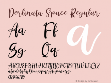 Derlinata Space Version 1.00;April 6, 2021;FontCreator 13.0.0.2683 64-bit Font Sample