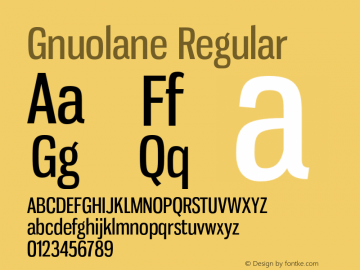 GnuolaneRg-Regular Version 2.102 Font Sample