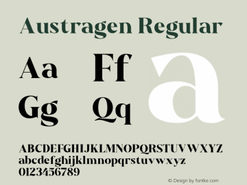 Austragen Version 1.00;June 10, 2021;FontCreator 13.0.0.2683 64-bit图片样张