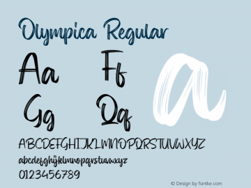 Olympica Version 1.00;June 11, 2021;FontCreator 11.5.0.2430 64-bit图片样张