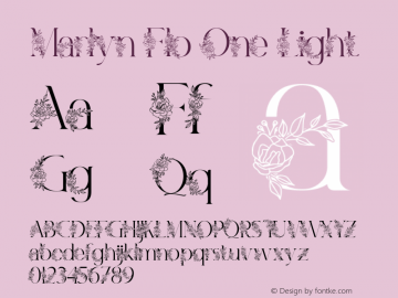 Marlyn Flo One Light 1.000 Font Sample