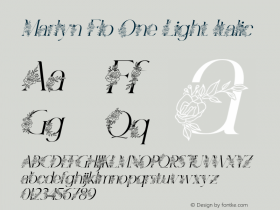 Marlyn Flo One Light Italic 1.000 Font Sample