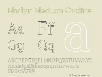Marlyn Medium Outline 1.000 Font Sample