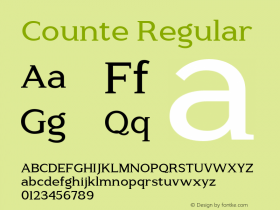 Counte Regular Version 1.00 Font Sample