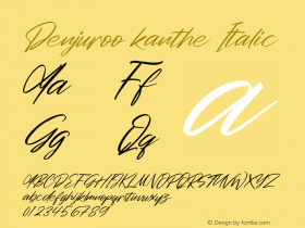 Denjuroo kanthe Italic Version 1.00;June 18, 2021;FontCreator 13.0.0.2683 64-bit Font Sample