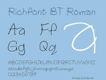 Richfont BT Roman Version 1.01 emb4-OT图片样张