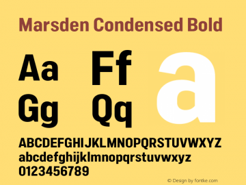 Marsden Condensed Bold 1.000 Font Sample