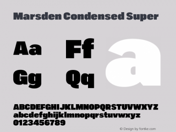 Marsden Condensed Super 1.000 Font Sample