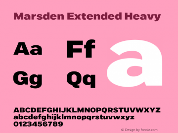 Marsden Extended Heavy 1.000 Font Sample