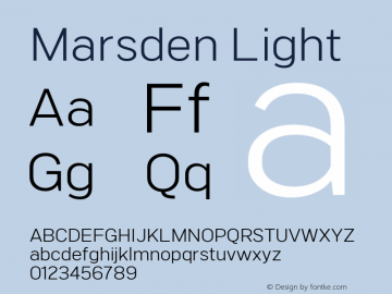 Marsden Light 1.000 Font Sample