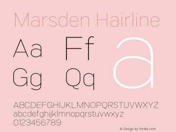 Marsden Hairline 1.000 Font Sample