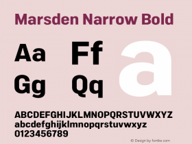 Marsden Narrow Bold 1.000 Font Sample