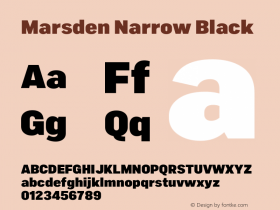 Marsden Narrow Black 1.000 Font Sample