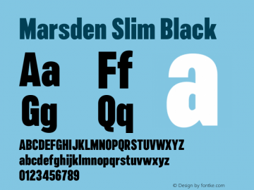 Marsden Slim Black 1.000 Font Sample